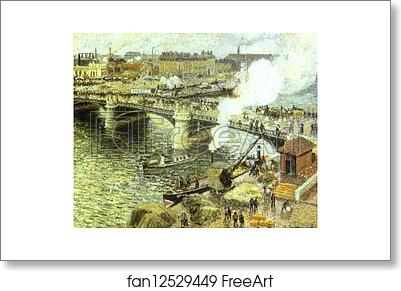 Free art print of Pont Boieldien in Rouen in a Drizzle by Camille Pissarro