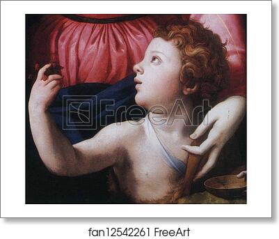 Free art print of The Madonna and Child with the Infant St. John the Baptist and a Saint. Detail by Agnolo Bronzino