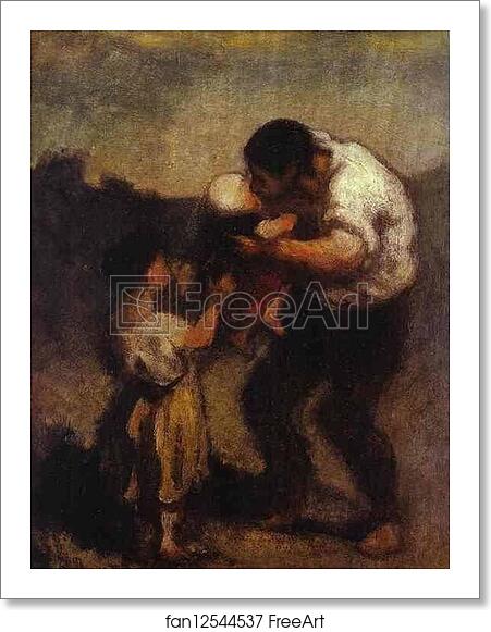 Free art print of The Kiss by Honoré Daumier Free art print of The Kiss by Honoré Daumier