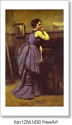 Free art print of Woman in Blue by Jean-Baptiste-Camille Corot