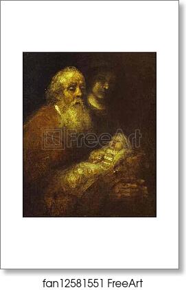 Free art print of Simeon with the Christ Child in the Temple by Rembrandt Harmenszoon Van Rijn