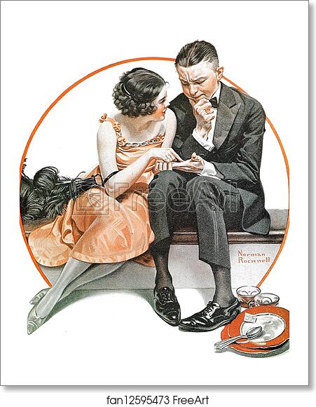 Free art print of Girl reading Palm by Norman Rockwell Free art print of Girl reading Palm by Norman Rockwell