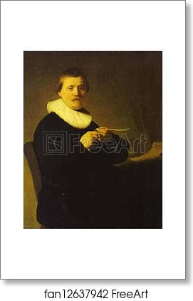 Free art print of A Man Sharpening a Quill by Rembrandt Harmenszoon Van Rijn