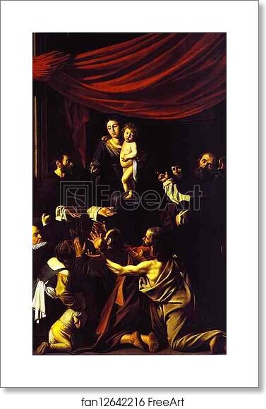 Free art print of Madonna of the Rosary by Caravaggio