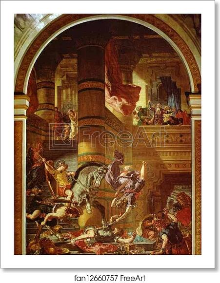 Free art print of Heliodorus Driven from the Temple by Eugène Delacroix Free art print of Heliodorus Driven from the Temple by Eugène Delacroix