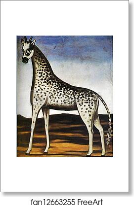 Free art print of Giraffe by Niko Pirosmani