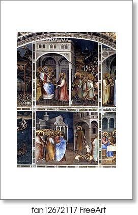 Free art print of Scenes from the Life of Christ. Frescoes on the north wall by Giusto De’ Menabuoi