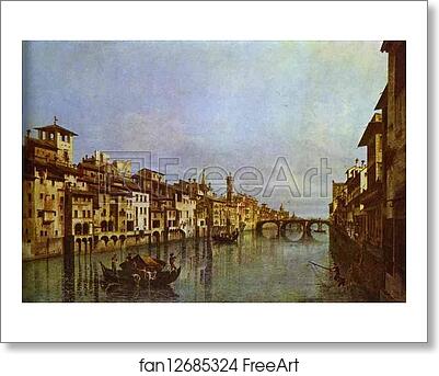 Free art print of Arno in Florence by Bernardo Bellotto