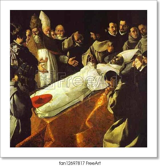 Free art print of The Death of St. Bonaventura by Francisco De Zurbarán