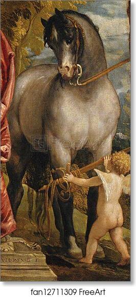 Free art print of Mars and Venus United by Love. Detail by Paolo Veronese