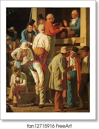 Free art print of The County Election. Detail by George Caleb Bingham