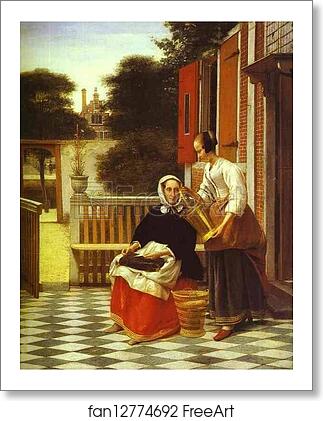 Free art print of A Mistress and Her Maid by Pieter De Hooch