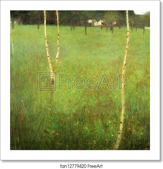 Free art print of Farmhouses with Birch Trees by Gustav Klimt Free art print of Farmhouses with Birch Trees by Gustav Klimt