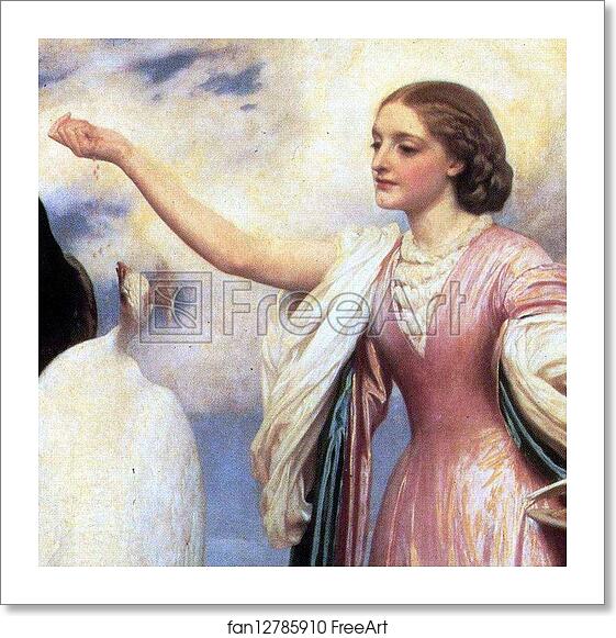 Free art print of A Girl Feeding Peacocks. Detail by Frederick Leighton Free art print of A Girl Feeding Peacocks. Detail by Frederick Leighton