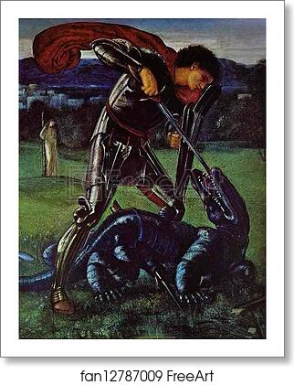 Free art print of St. George and the Dragon by Sir Edward Coley Burne-Jones