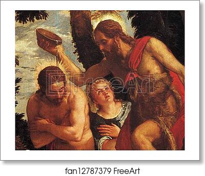 Free art print of The Baptism of Christ. Detail by Paolo Veronese