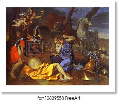 Free art print of Tancrede and Erminia by Nicolas Poussin