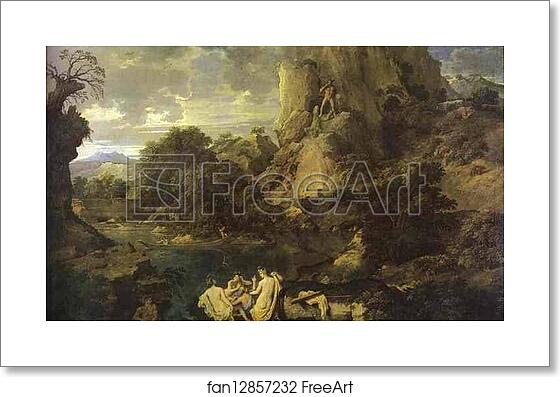 Free art print of Landscape with Hercules and Cacus by Nicolas Poussin