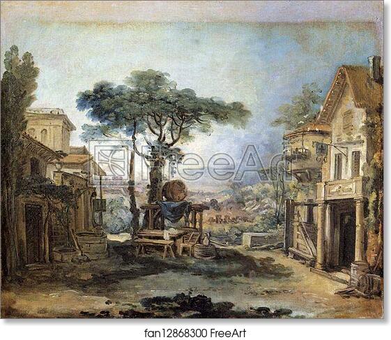 Free art print of Le Hameau d'Issé by François Boucher