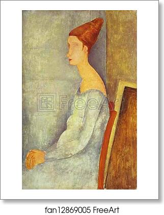 Free art print of Portrait of Jeanne Hébuterne in Profile by Amedeo Modigliani