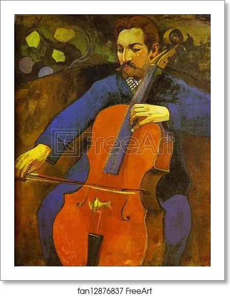 Free art print of The Cellist (Portrait of Upaupa Scheklud) by Paul Gauguin
