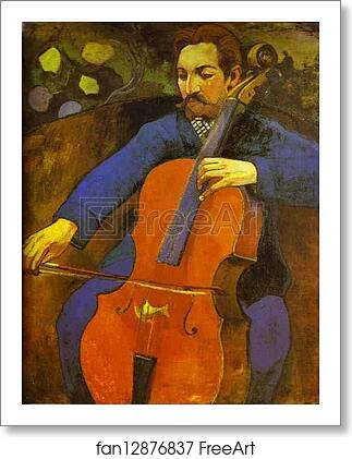 Free art print of The Cellist (Portrait of Upaupa Scheklud) by Paul Gauguin