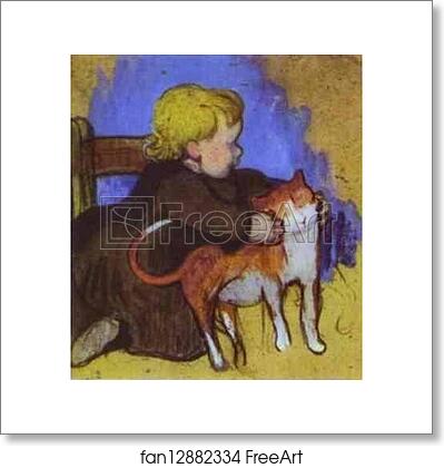 Free art print of Mimi and Her Cat by Paul Gauguin