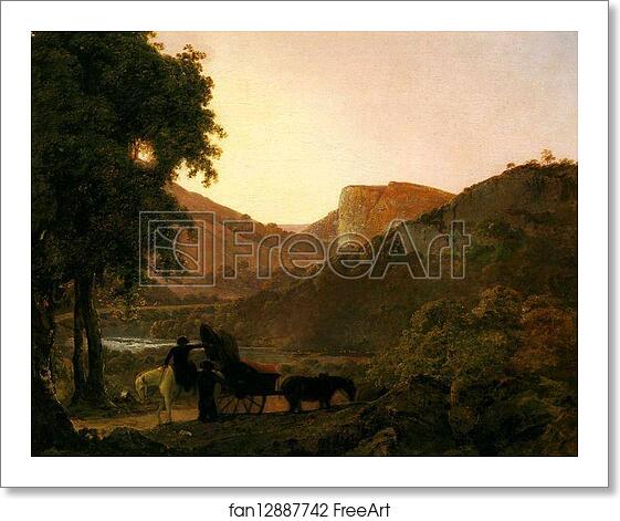 Free art print of Landscape with Figures and a Tilted Cart: Matlock Hogh Tor in the Distance by Joseph Wright Of Derby Free art print of Landscape with Figures and a Tilted Cart: Matlock Hogh Tor in the Distance by Joseph Wright Of Derby