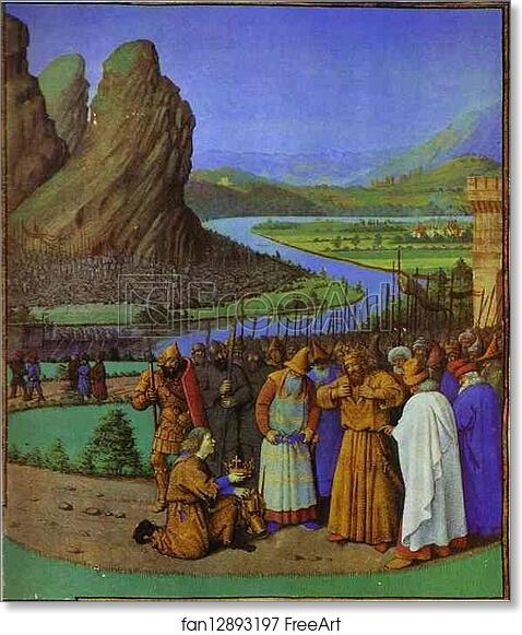 Free art print of Report of Saul's Death to David. Miniature from the Les Antiquites judaiques by Jean Fouquet