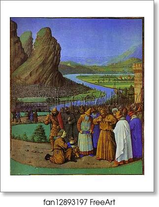 Free art print of Report of Saul's Death to David. Miniature from the Les Antiquites judaiques by Jean Fouquet