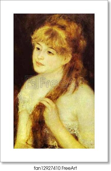 Free art print of Young Woman Braiding Her Hair by Pierre-Auguste Renoir Free art print of Young Woman Braiding Her Hair by Pierre-Auguste Renoir