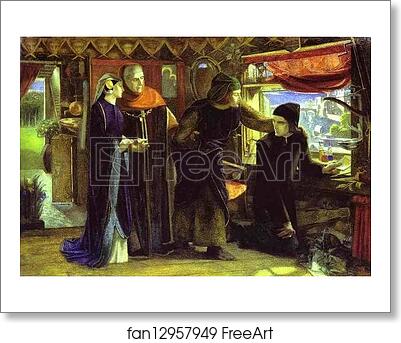 Free art print of The First Anniversary of the Death of Beatrice: Dante Drawing the Angel by Dante Gabriel Rossetti