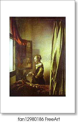 Free art print of Girl Reading a Letter at an Open Window by Jan Vermeer