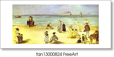 Free art print of Beach at Boulogne-sur-Mer by Edouard Manet
