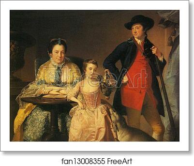 Free art print of James and Mary Shuttleworth with One of Their Daughters by Joseph Wright Of Derby
