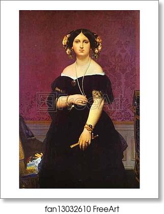 Free art print of Portrait of Madame Moitessier Standing by Jean-Auguste-Dominique Ingres