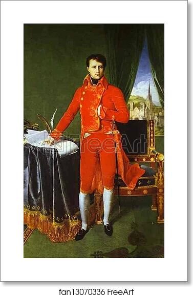 Free art print of Portrait of Napoléon Bonaparte, The First Consul by Jean-Auguste-Dominique Ingres