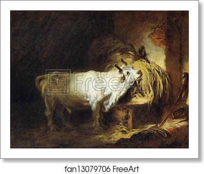 Free art print of The White Bull by Jean-Honoré Fragonard