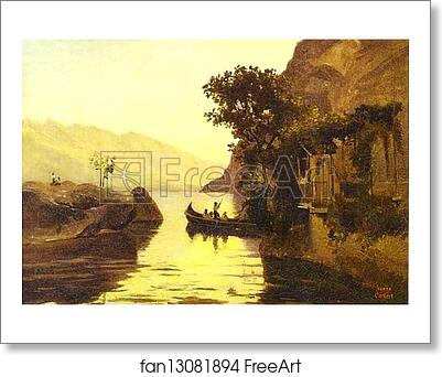 Free art print of View of Riva in the Italian Tyrol by Jean-Baptiste-Camille Corot