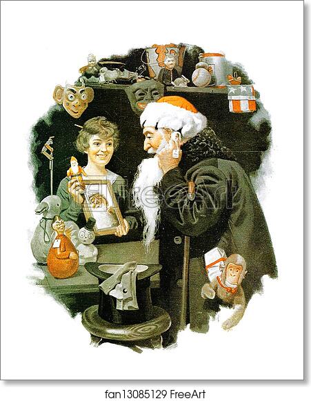 Free art print of Playing Santa by Norman Rockwell Free art print of Playing Santa by Norman Rockwell