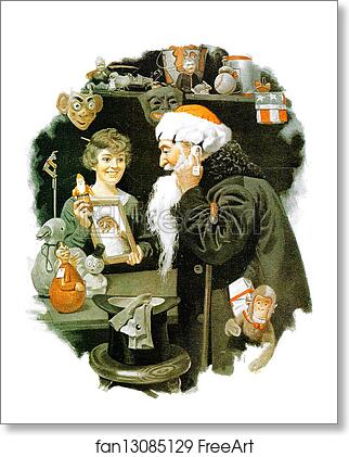 Free art print of Playing Santa by Norman Rockwell Free art print of Playing Santa by Norman Rockwell