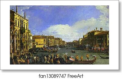 Free art print of A Regatta on the Grand Canal by Giovanni Antonio Canale, Called Canaletto