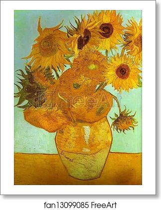Free art print of Twelve Sunflowers by Vincent Van Gogh