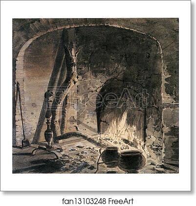 Free art print of An Open Hearth with a Fire by Joseph Wright Of Derby
