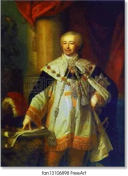 Free art print of Portrait of Prince A. B. Kurakin by Vladimir Borovikovsky