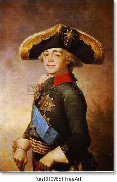 Free art print of Portrait of Paul I, Emperor of Russia by Vladimir Borovikovsky