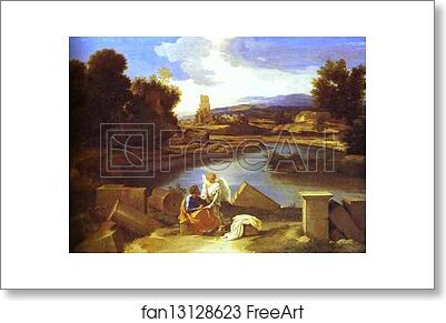 Free art print of Landscape with St. Matthew by Nicolas Poussin