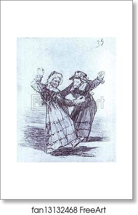 Free art print of Two Dancing Old Friends by Francisco De Goya Y Lucientes