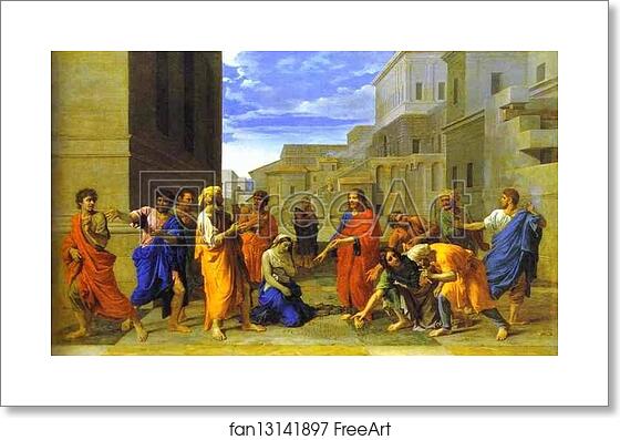 Free art print of Christ and the Woman Taken in Adultery by Nicolas Poussin