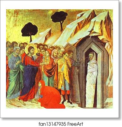Free art print of Maestà (back, predella) The Raising of Lazarus by Duccio Di Buoninsegna Free art print of Maestà (back, predella) The Raising of Lazarus by Duccio Di Buoninsegna